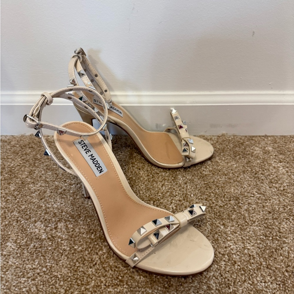 Steve Madden Beige Studded Heels
